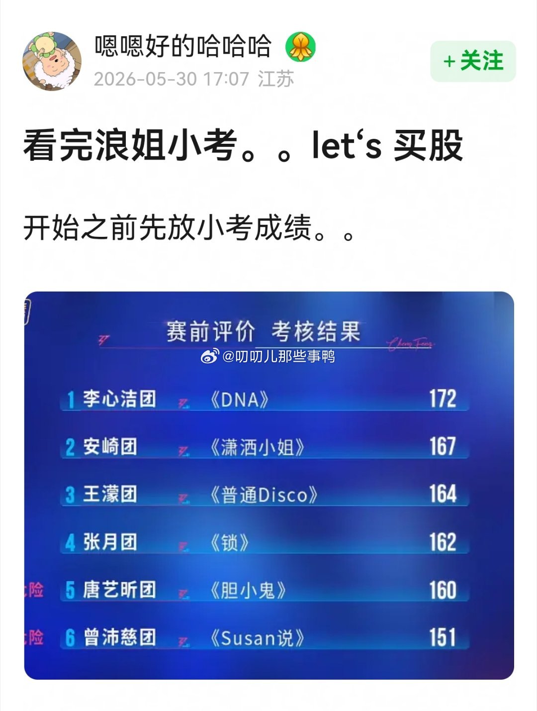 浪姐小考～