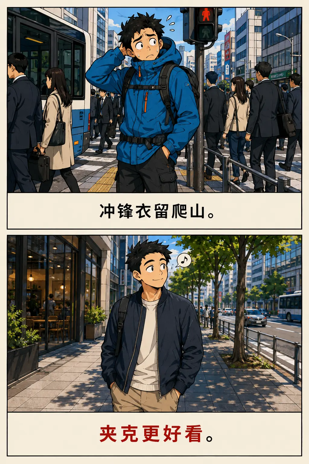 秋装别抢跑，穿早了又土又难受。冲锋衣撞快递、马丁靴焐汗脚，九月穿错秋装...
