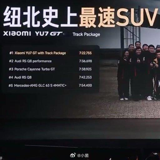 小米YU7GT再破纽北圈速纪录燃爆！小米YU7GT又双叒叕破纽北圈速纪录啦！这辆