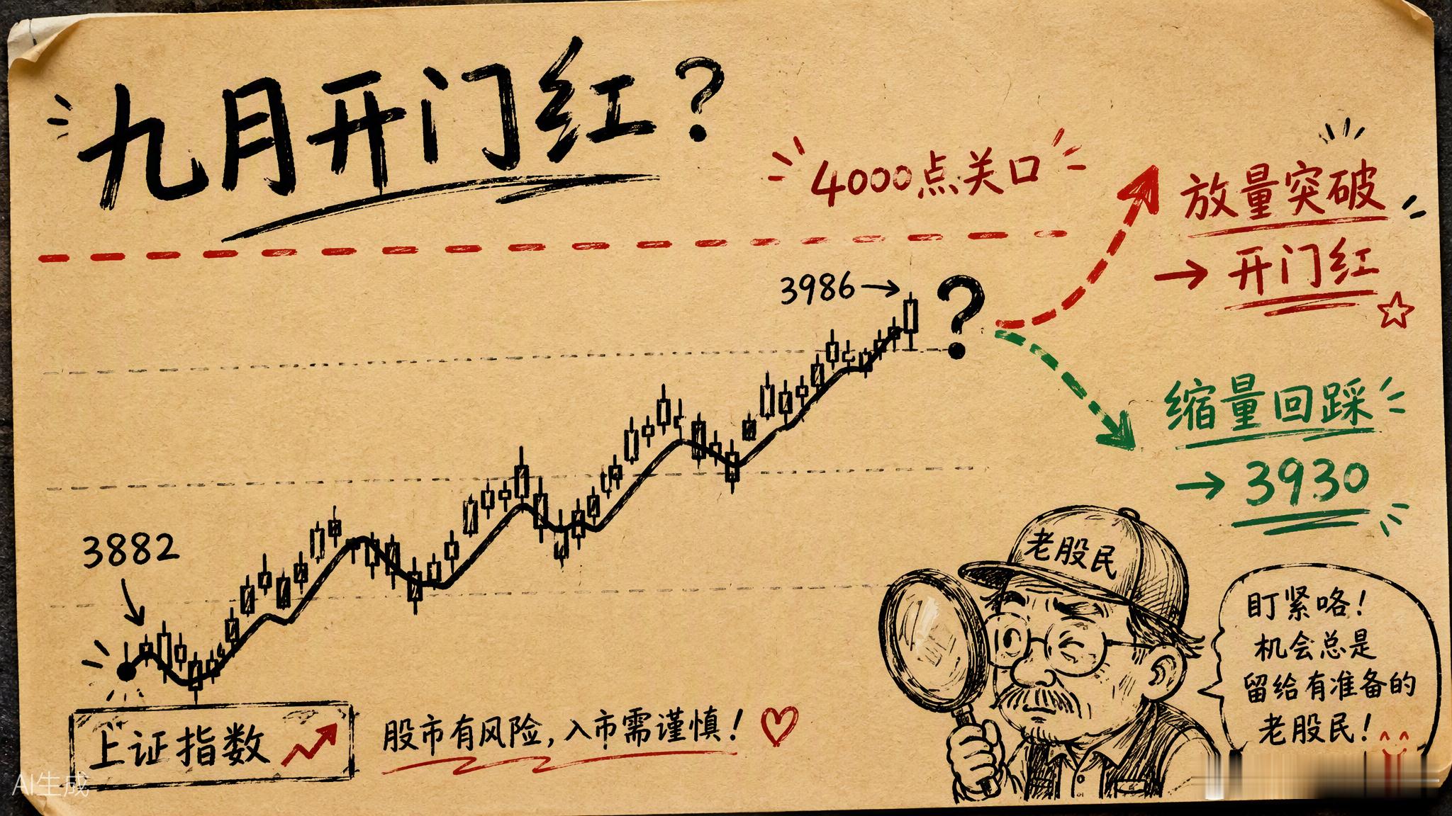 明天 9 月 1 日，开门红有戏吗？8月收官：上证 3986.30 四连涨，8月