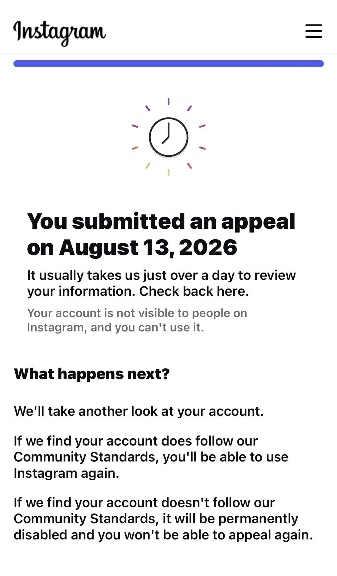 Instagram账户两小时极速解封👌
用了快三年的品牌Ins账户，
下午还在