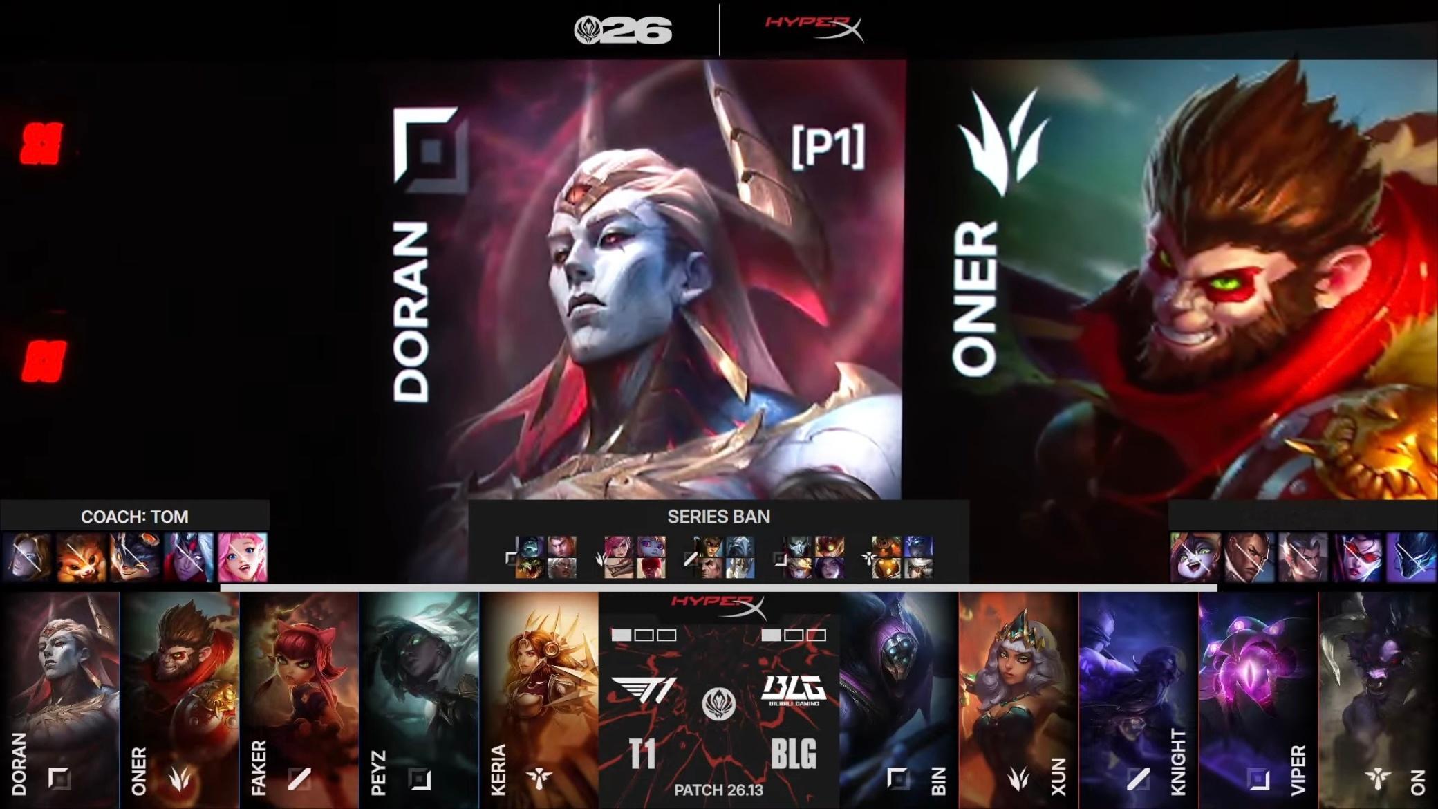 【2026MSI 】 GAME 03 vs BLG第三局BP如下T1T1LOL