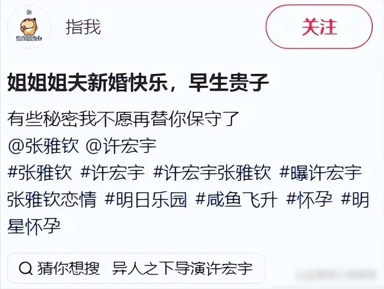 张雅钦被曝与大13岁知名导演许宏宇领证！宽松裙遮不住隆起小腹，粉丝崩溃脱粉，双方