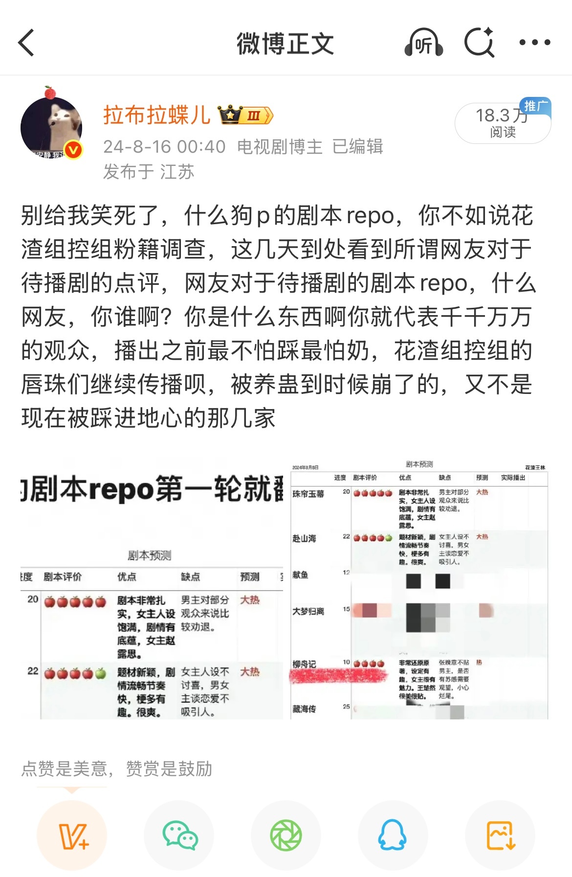 为什么会有今天这个局面，我们花渣组功不可没，从永夜星河的剧本被踩到底，播出的时候
