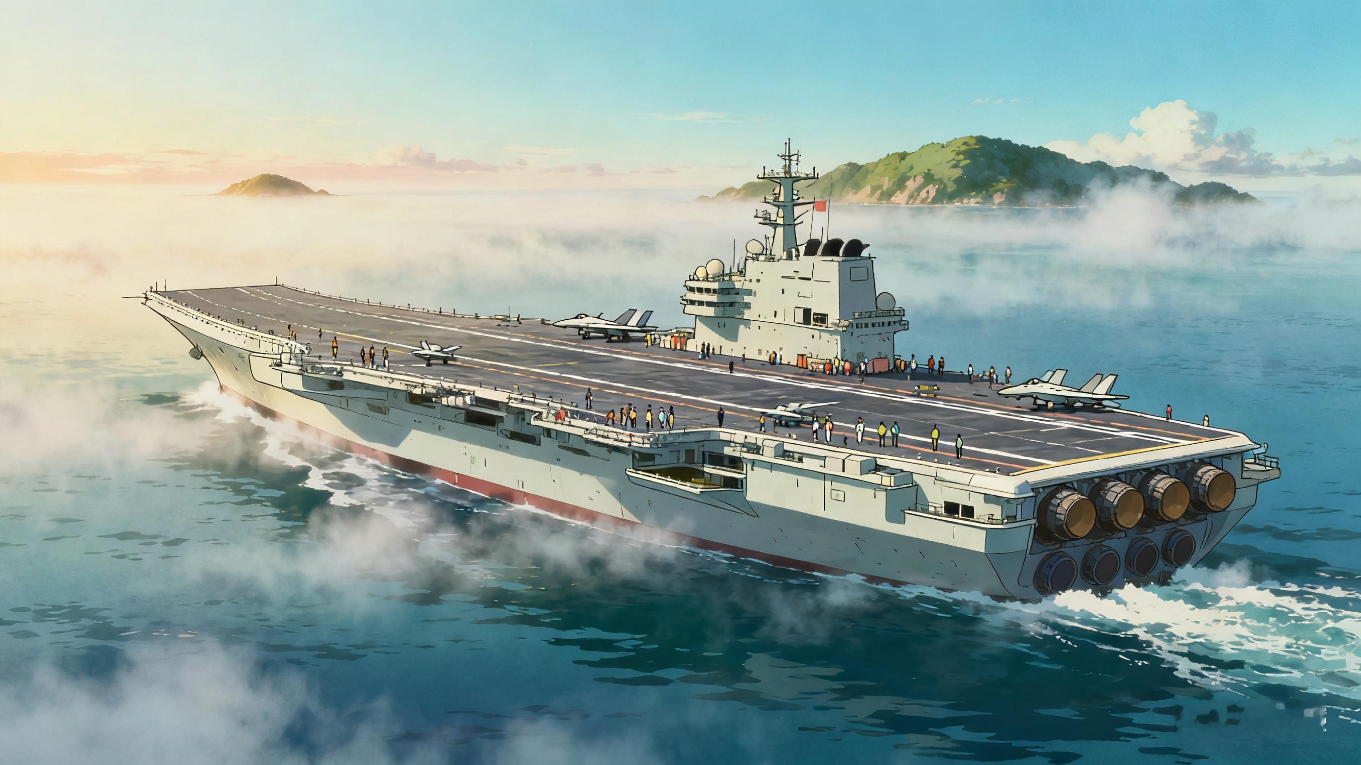 中国航母进入“完全体”时代正式入列还不到两周，福建舰航母编队，就行了首次海上实兵