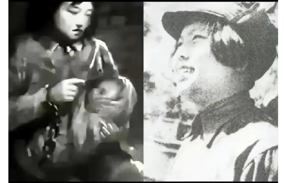 她叫陈若克。
是东北炮兵司令朱瑞的妻子。她被抓时身怀八月，在监狱中生下孩子。她的