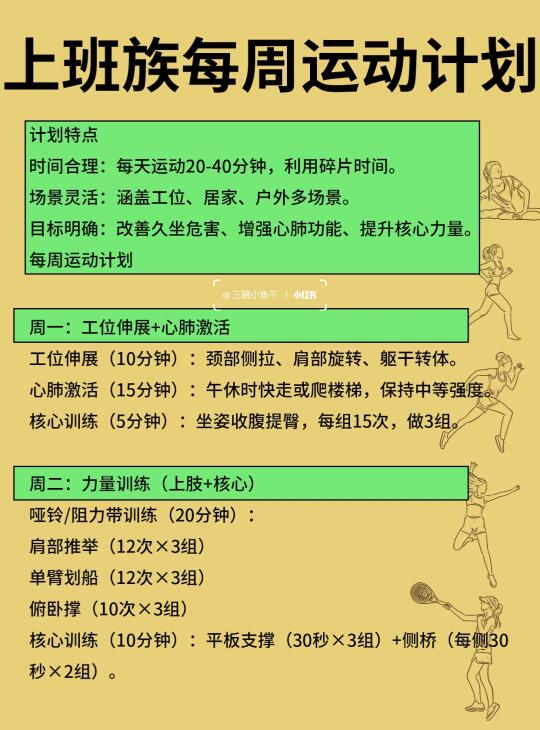 上班族每周运动锻炼计划🏃‍♀️