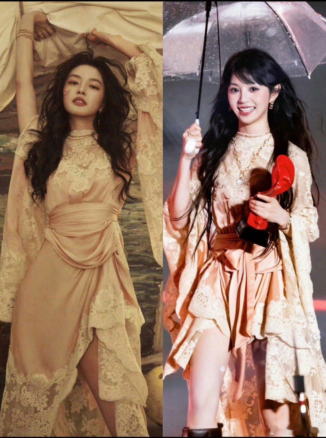 徐若晗撞衫田曦薇撞衫在娱圈好像很常见啊好多女星都撞过，不过都是美女也不至于尴尬除