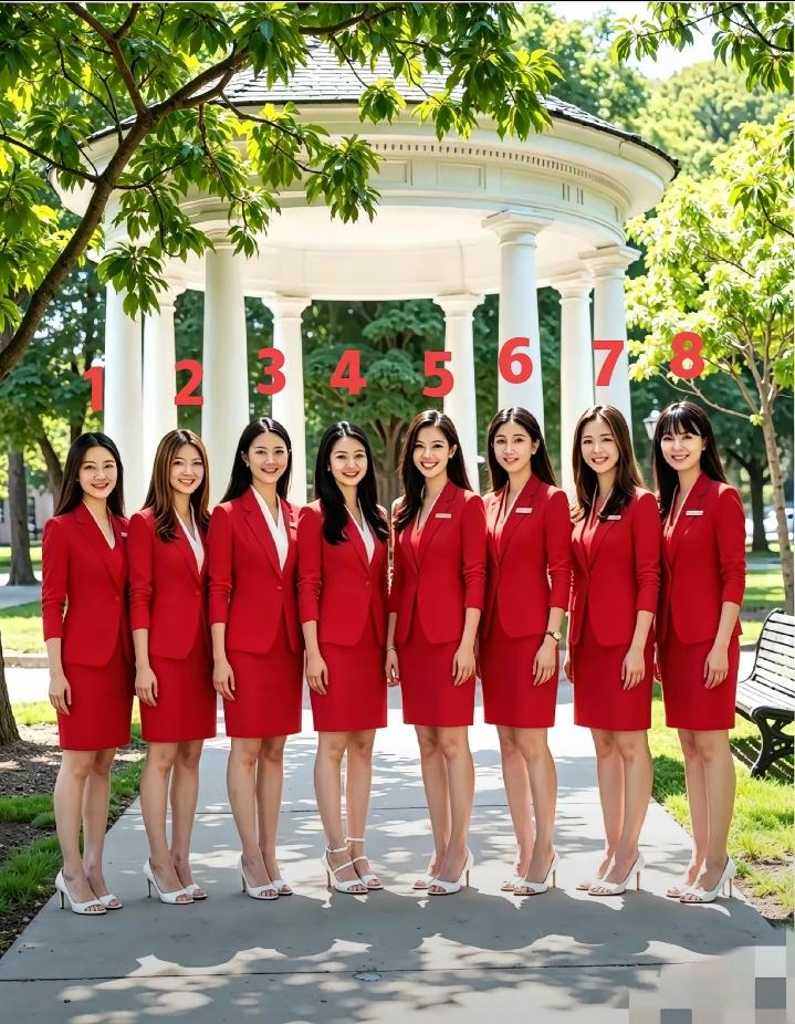古有七仙女，
今有八美女，
定睛仔细看，
一位男扮女。