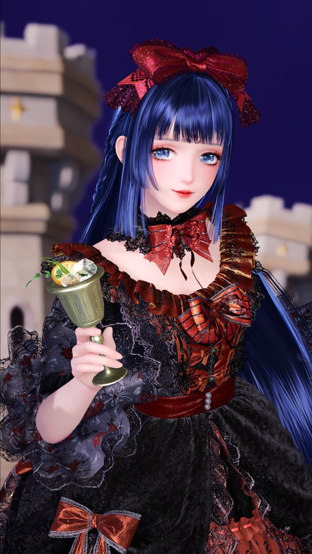 今天暖暖穿搭是梅贝尔，之前那几个长直发我都没有抽QWQ，所以只有这个新款垂地的了