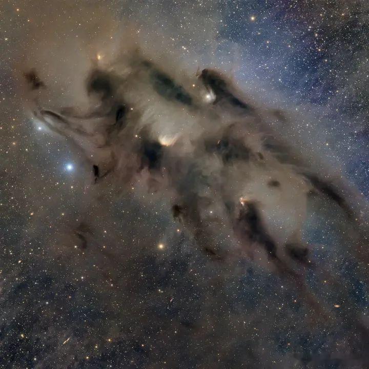 一颗在星辰中被打穿的洞。巴纳德 22 是金牛座中一个巨大的黑暗星云——一个致密的