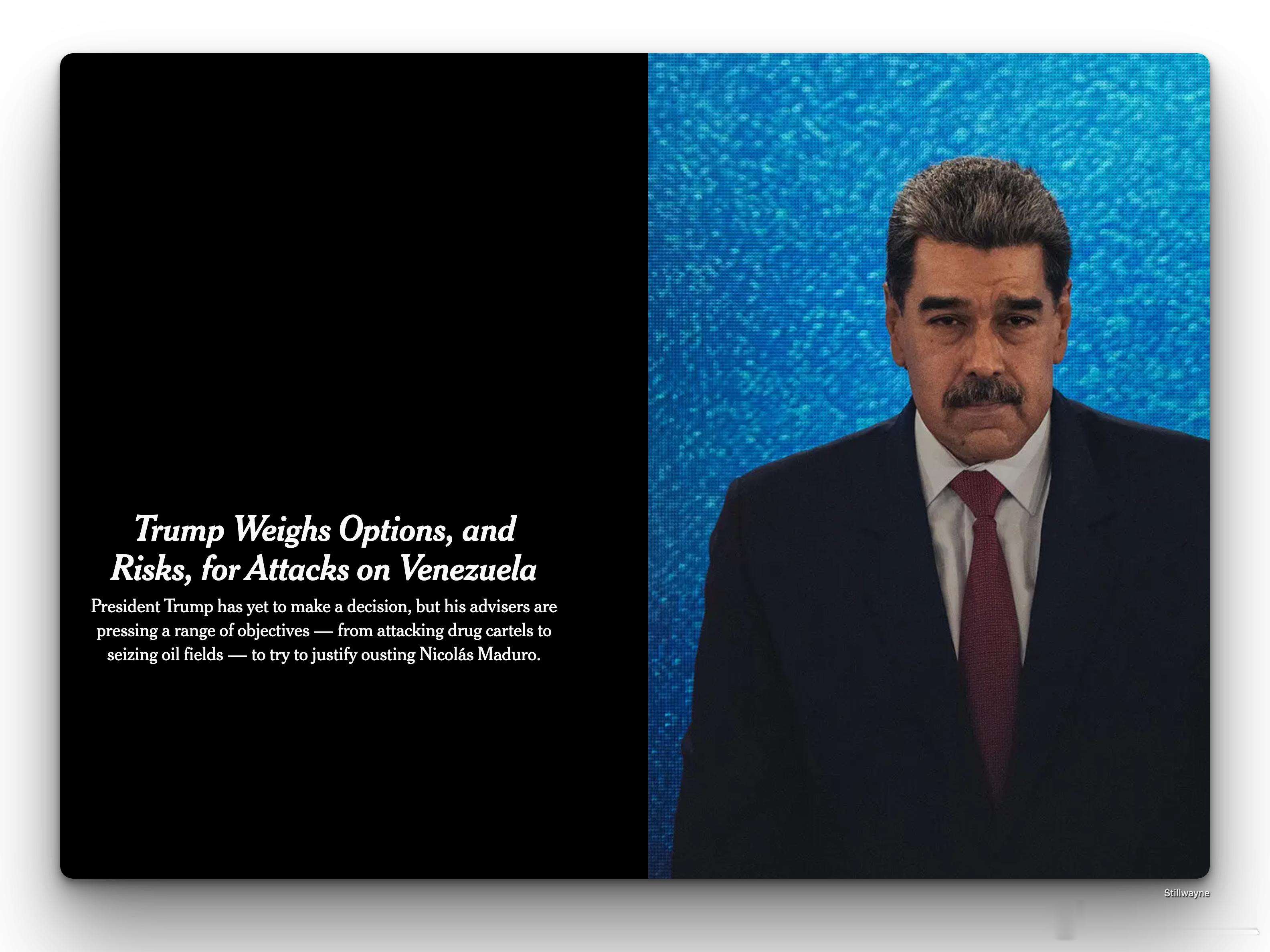 川普正在制定针对委内瑞拉的军事行动方案，包括控制委内瑞拉油田据多位美国官员透露，