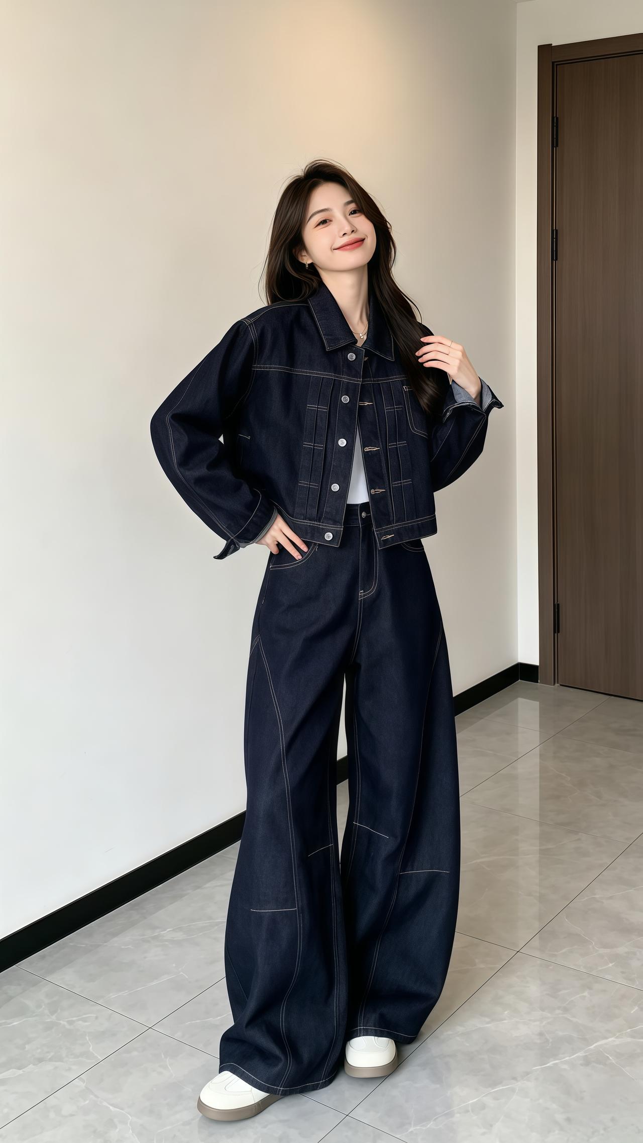 日常穿搭分享 松弛感拉满的穿搭 牛仔套装韩系穿搭秋季穿搭