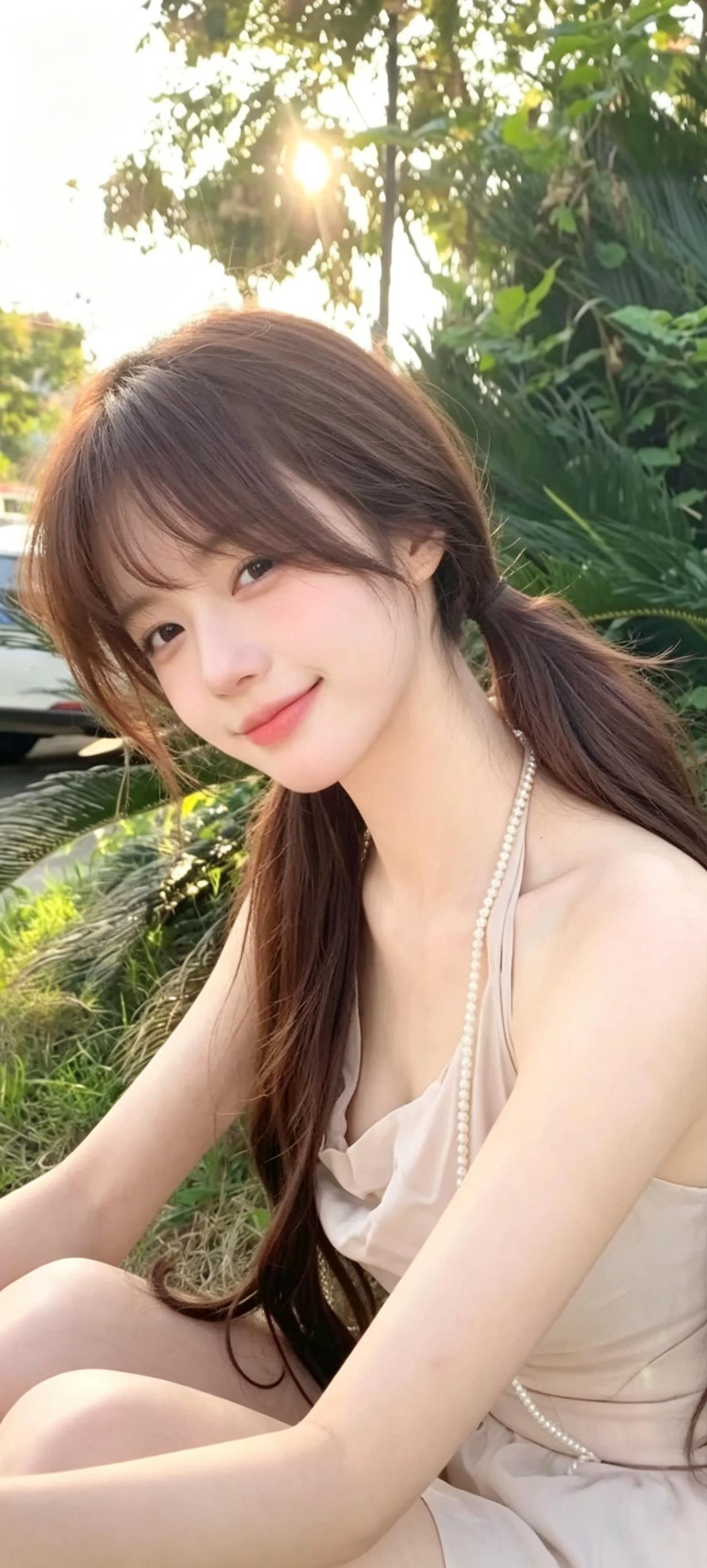 纯欲氛围感｜夏日心动的温柔瞬间
暖调街景作衬，黑色吊带裙自带温柔滤镜，细肩带凸显