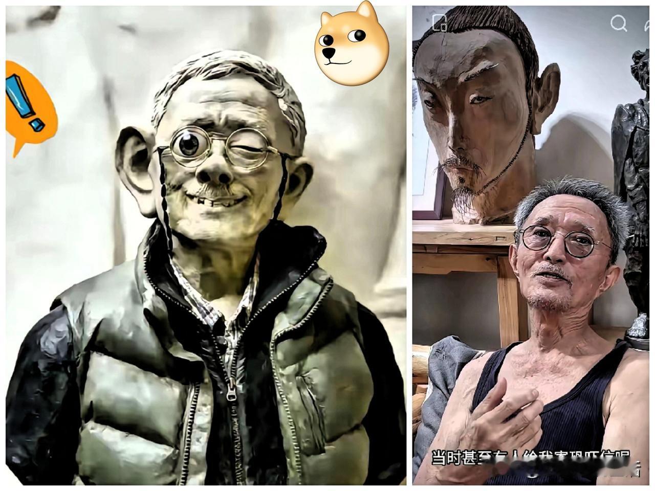 热心网友为田世信设计了一款雕像，只能说是接近他的创作方向，和他丑化那些先贤的手段