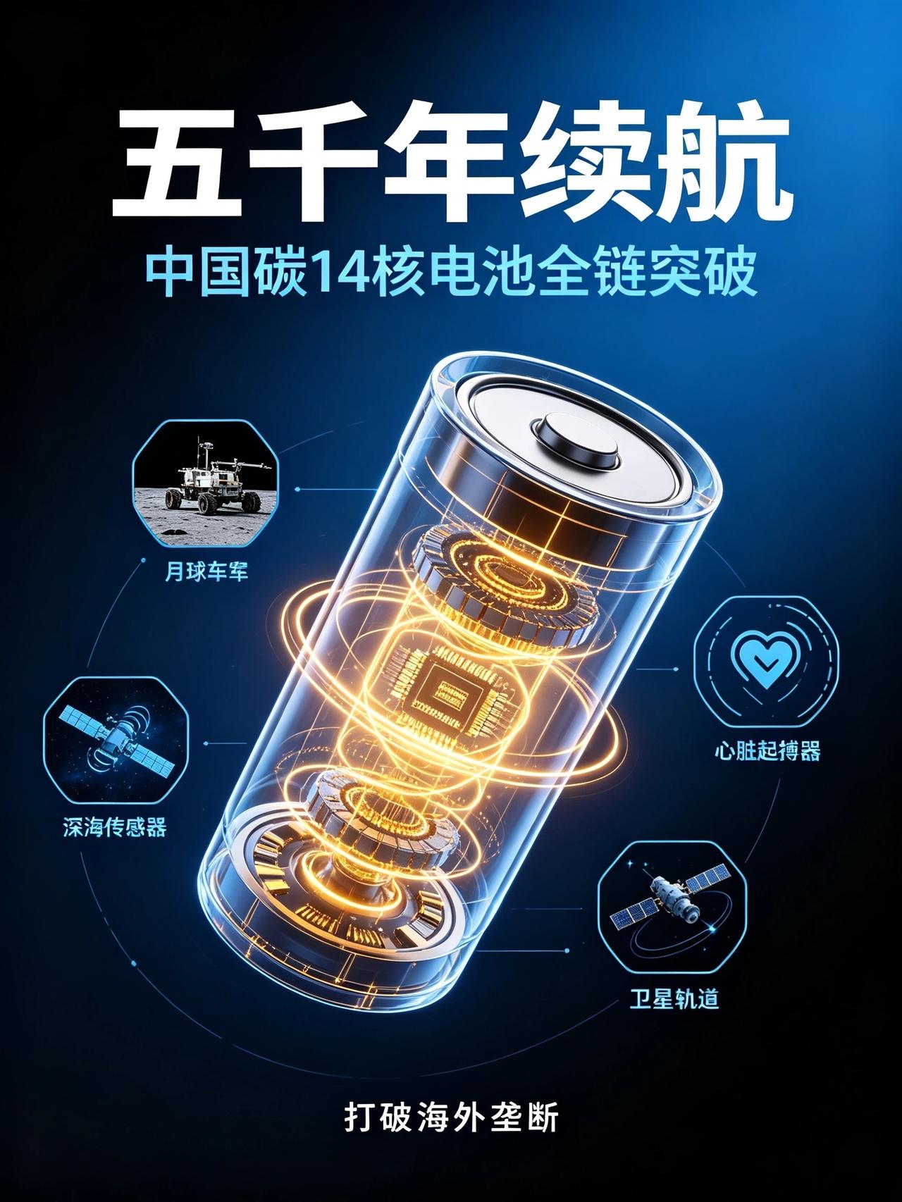 中国再创黑科技！碳14核电池实现五千年续航

锂电池时代要翻篇了！
中国碳14核
