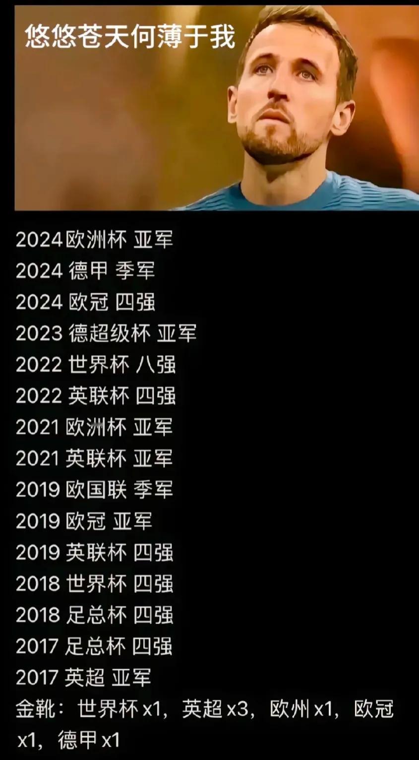 没人会记得亚军，除非他一直亚军[笑哭][笑哭]。
欧洲杯英格兰1-2西班牙，凯恩