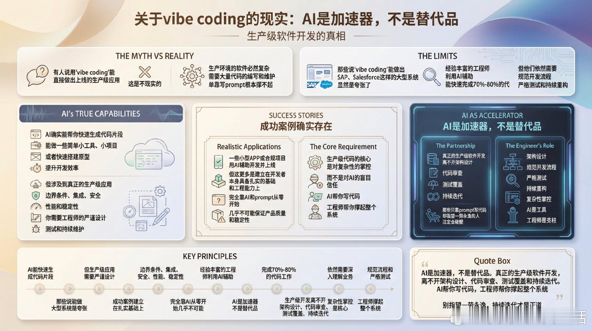 有人说用“vibe coding”（凭感觉用AI写代码）能直接做出上线的生产级应
