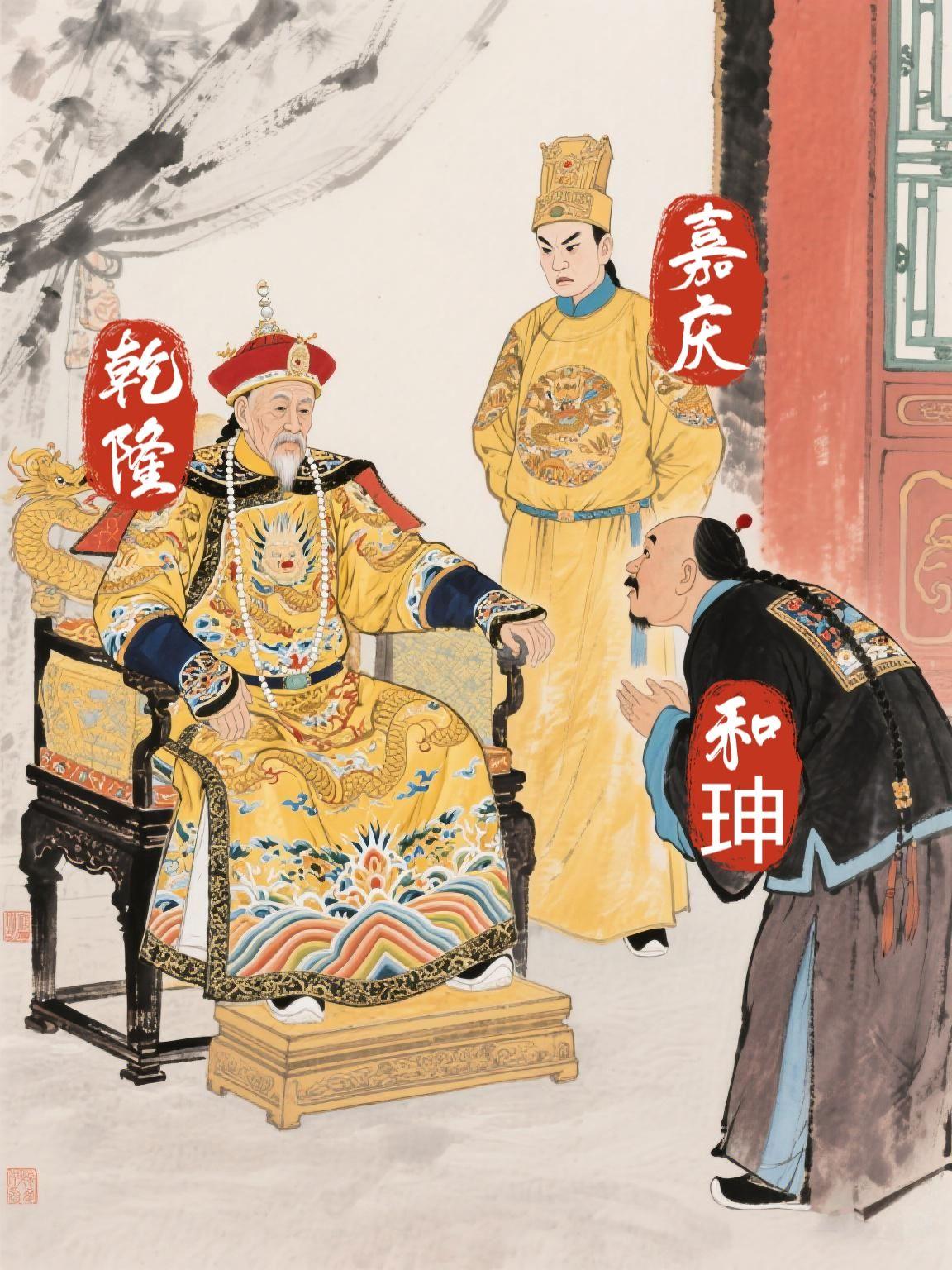 和珅跌倒，嘉庆吃饱！1979年，88岁的乾隆爷去世，而乾隆生前赐予和珅...