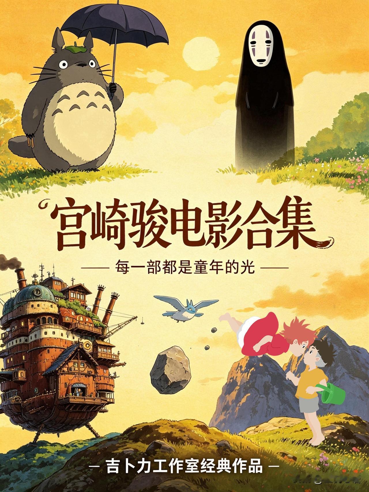 宫崎骏永远是我的情绪避难所！

世界太吵太乱的时候，我总爱一头扎进宫崎骏的动画里