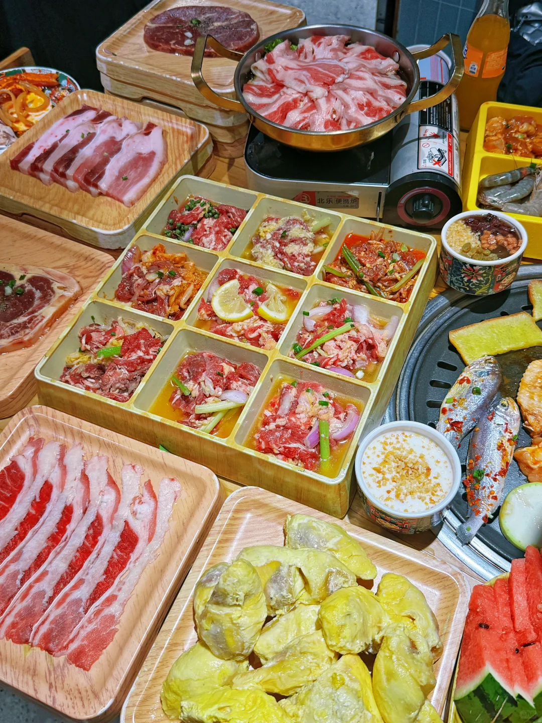 喜欢的烤肉自助上新🈶榴莲‼️