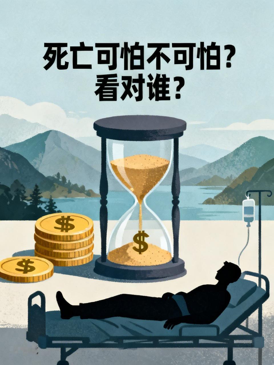 身体好的时候，相对有钱的人都怕死；
被折磨的病人，穷困潦倒的人不怕死。
所以，死