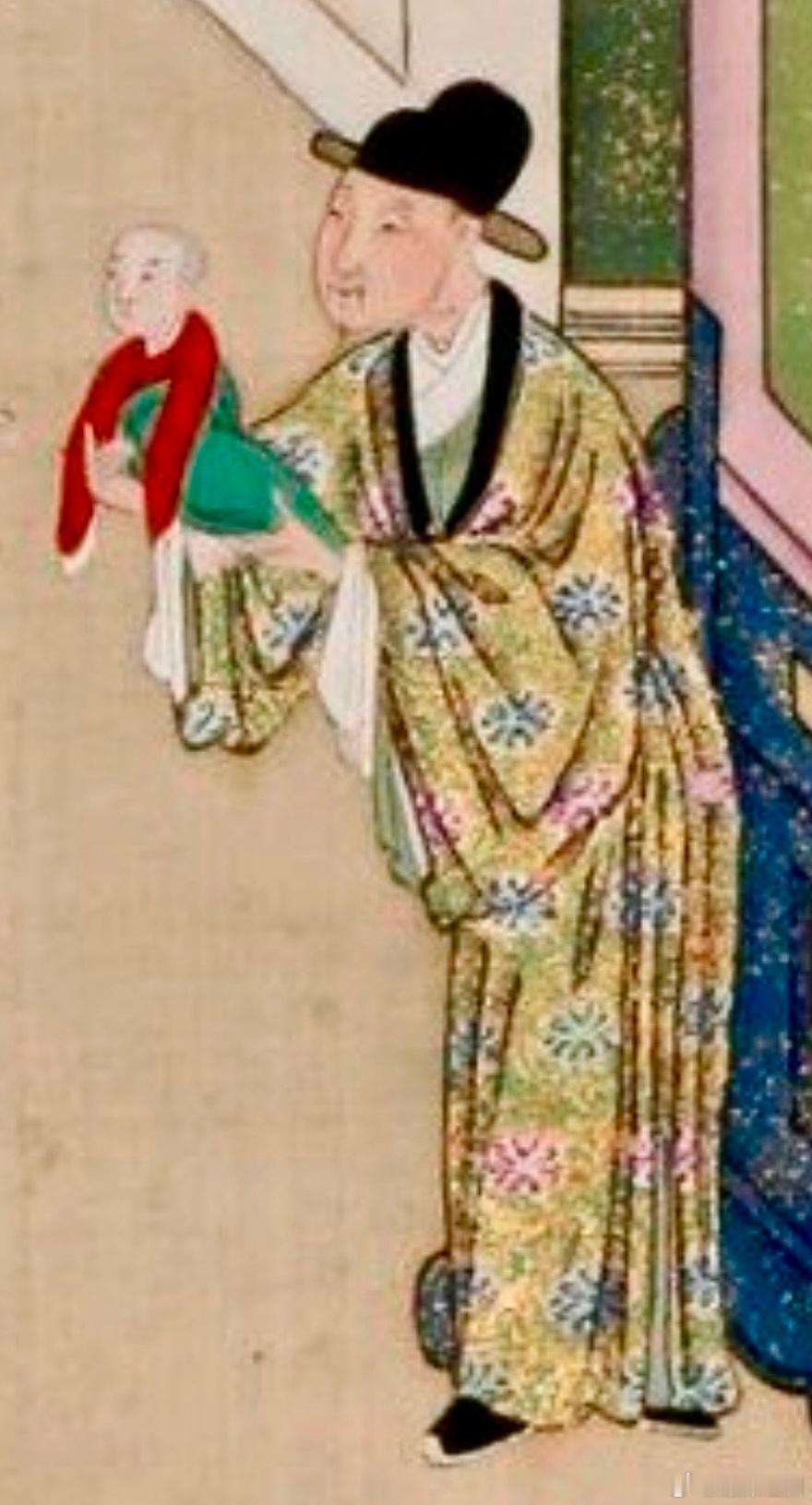 清早期的插画里男装披风，原来就有清宫戏衣大花那种风格了。 ​​​