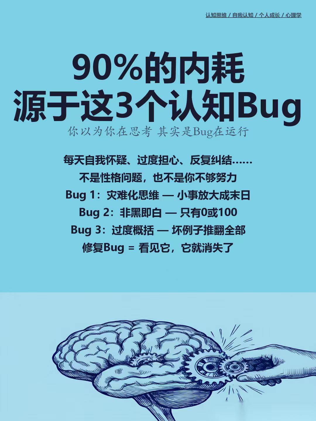 你以为你在思考？
其实是大脑在制造Bug。
① 认知Bug定义 — 大脑自带的处
