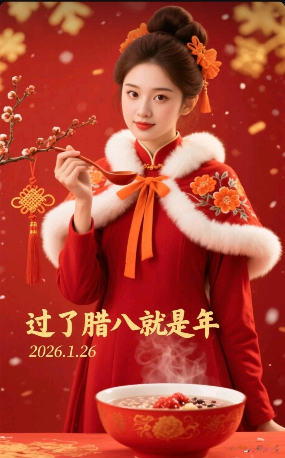 腊八节问候语：送给远方的你，让爱与温暖永相伴
 1. 素雪轻铺檐角白，粥锅慢煨枣