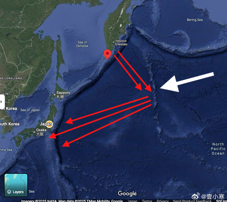 日本海啸预警为何如此难以解除！除了从俄罗斯大地震震中直接袭击日本的海啸之外，在震