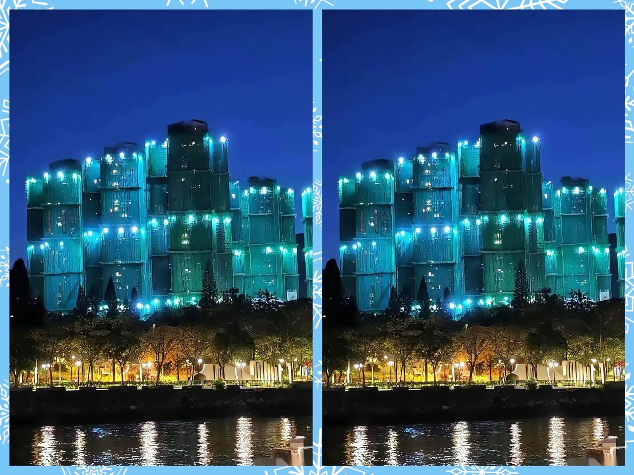 把香港大火那栋楼出事前的照片，给我奶看了眼。
我说，奶，你看，这就是烧掉那几栋楼