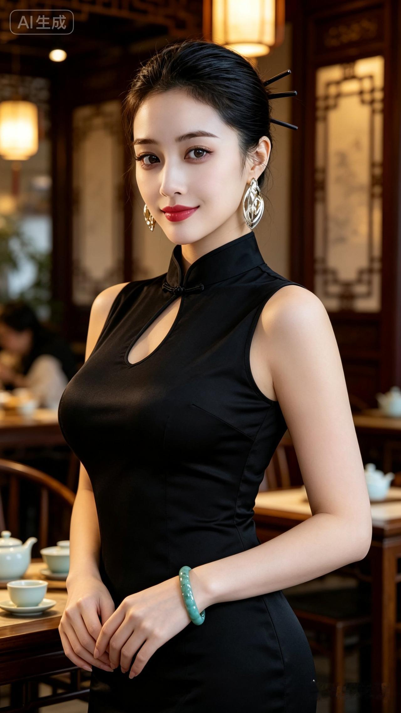 优雅黑裙，复古风韵，尽显东方美！
