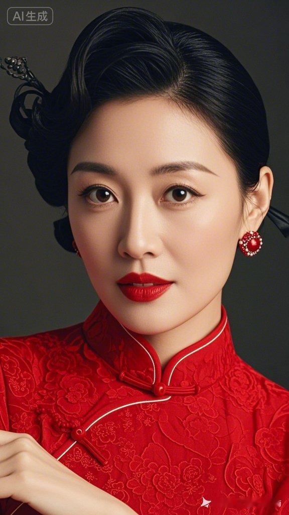 优雅红衣美人，古典韵味十足！