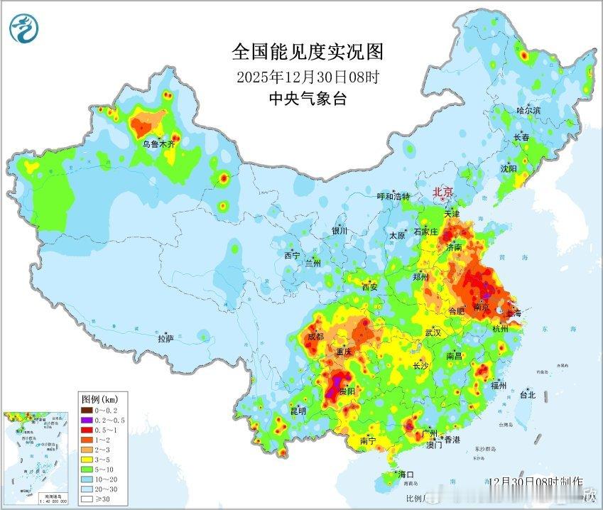 【雾和霾】今晨在山东安徽江苏浙江福建广东广西贵州云南四川重庆部分地区出现大雾，一