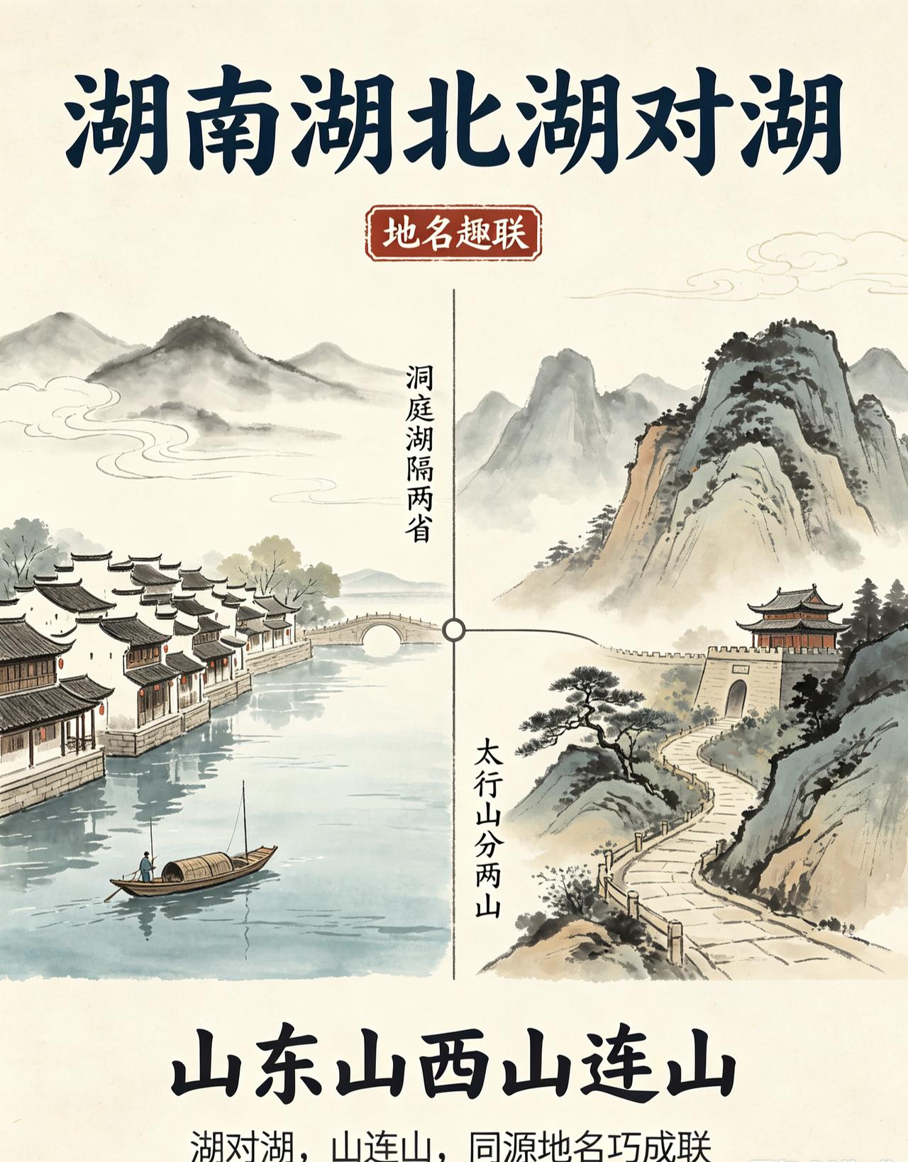 下联：作者加速成长计划
下联：山东山西山连山

 
上联“湖南湖北湖对湖”，巧妙
