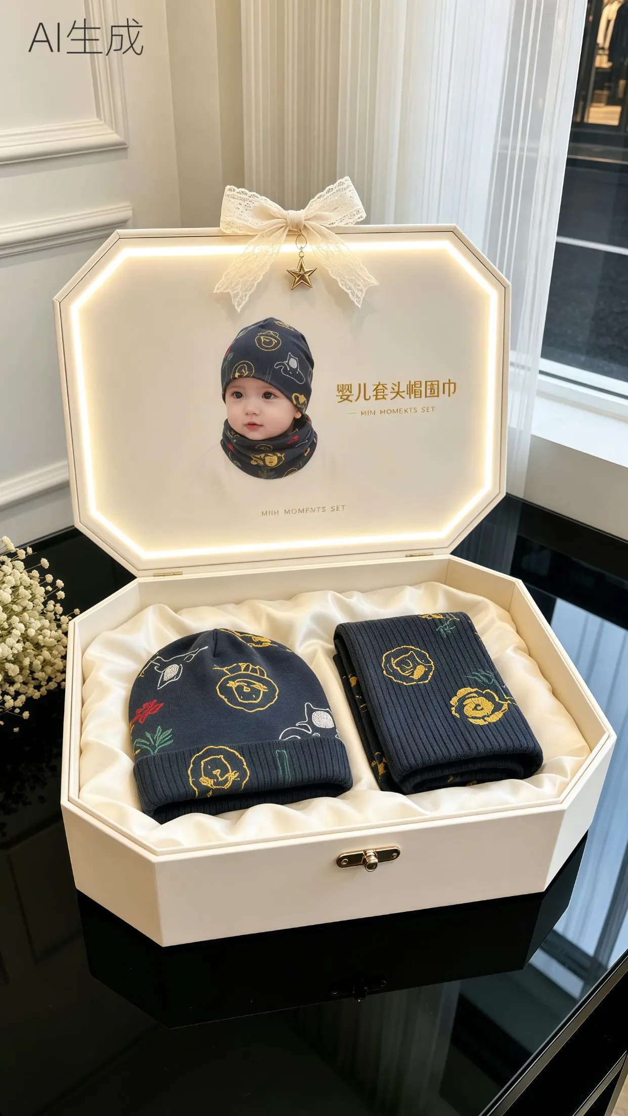 婴儿套头帽子围巾 婴儿脖套