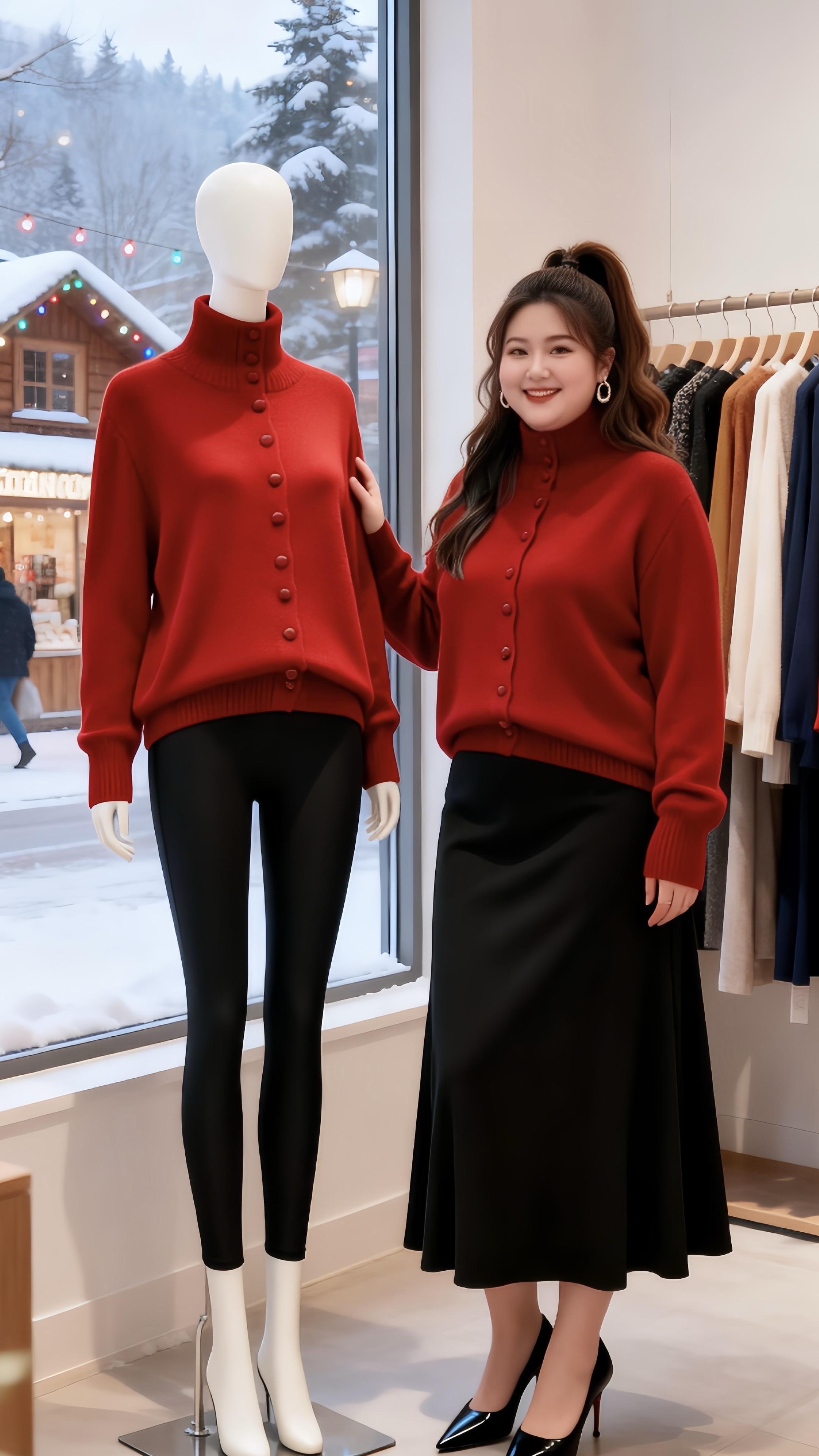 红色毛衣秋冬穿搭针织开衫一件内搭搭出5种风格 内搭外穿都好看