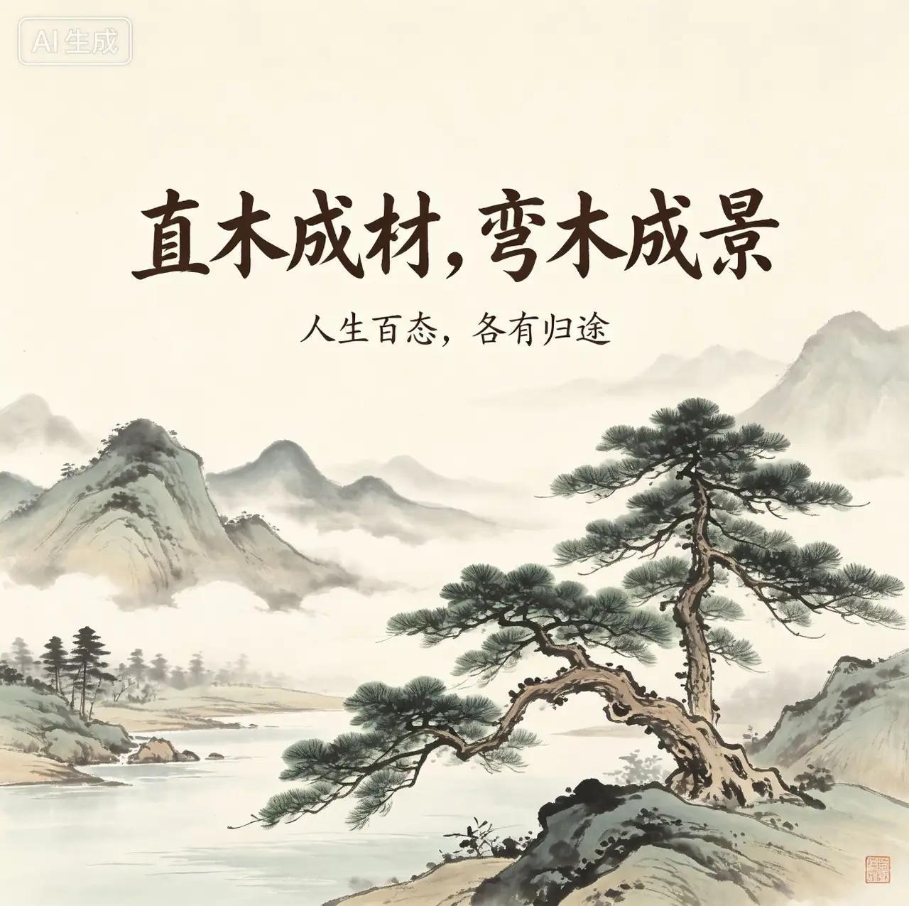 直木成材，弯木成景，读懂少走十年弯路。人这一生，所有的焦虑、内耗、想不开，归根结