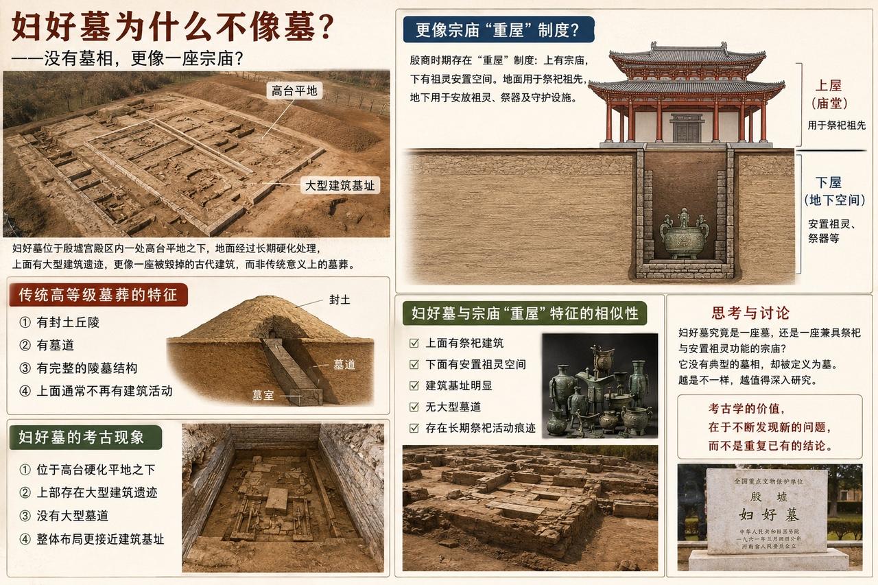 妇好墓没有墓相，更像宗庙——考古解释是否需要新的视角？

考古学有一句话：

判