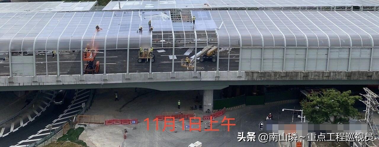 广州机场第二高速沐陂东路上方段，声屏障安装接近尾声！