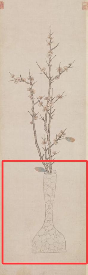 虽然宋代汝窑、哥窑开片已经成为一种审美样式，很受文人的欢迎，但是宋画中几乎见不到