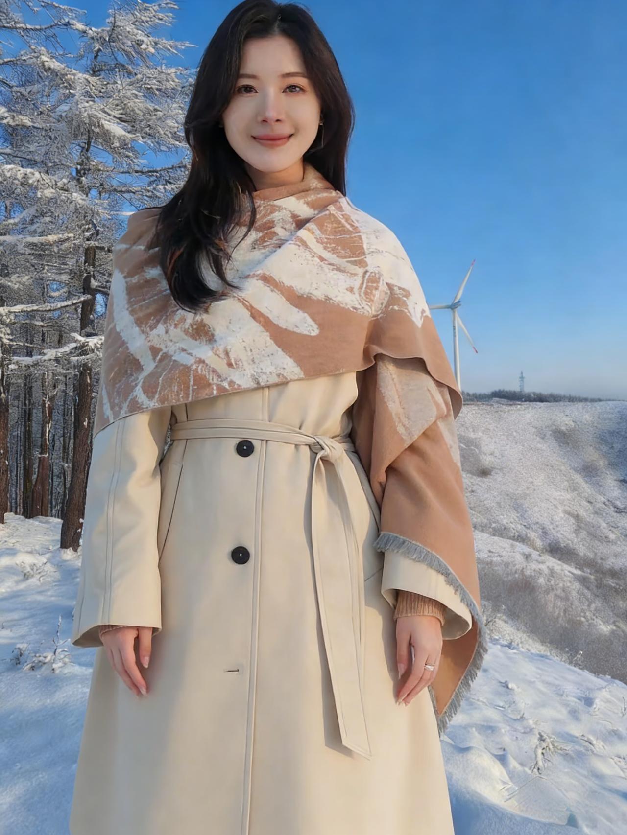 琼枝映素衣，雪色共清辉。
一笑寒云散，风轻落絮飞。