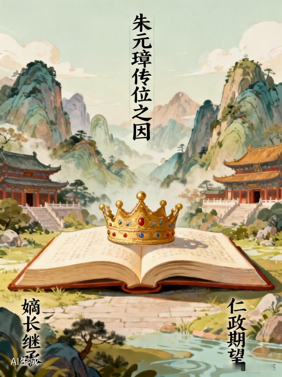 朱元璋将皇位传给孙子朱允炆，首要原因是遵循“嫡长子继承制”。太子朱标早逝，朱允炆