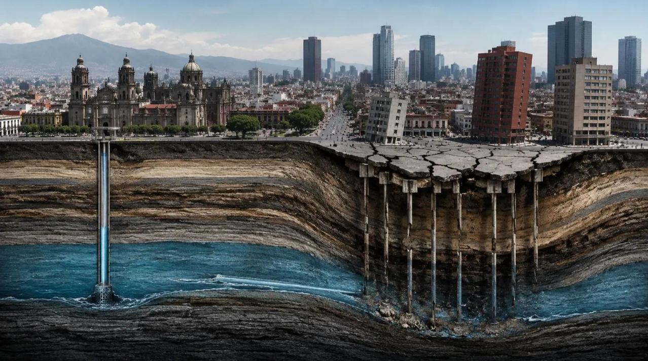 【墨西哥城地面每年下沉35厘米，NASA卫星高空捕捉到的巨大城市危机。】6约25
