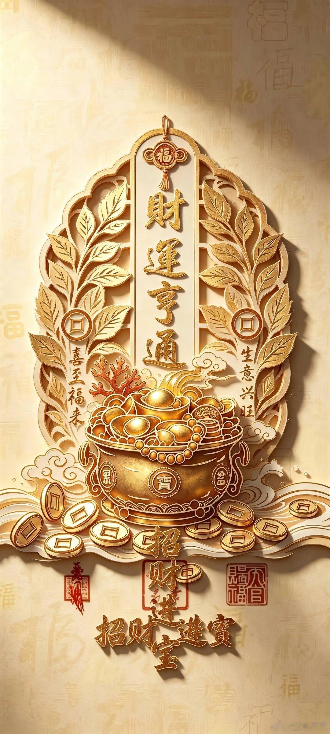 八方来财·日进斗金· 招财进宝玄学好运壁纸... 