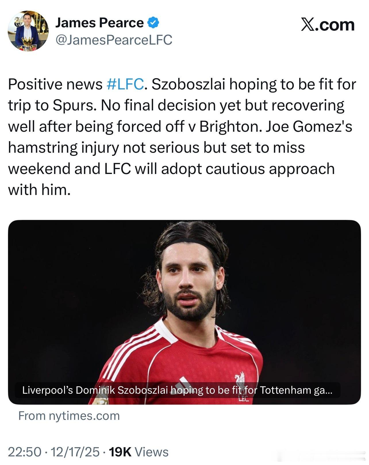 都算是不错的消息了索博有望赶上对阵热刺的比赛，目前还没做出最后的决定但是球员恢复