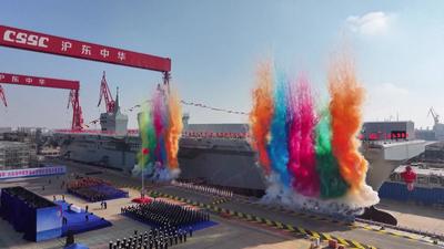 2025年11月14日9时许，我国076两栖攻击舰首舰四川舰从上海沪东中华造船厂