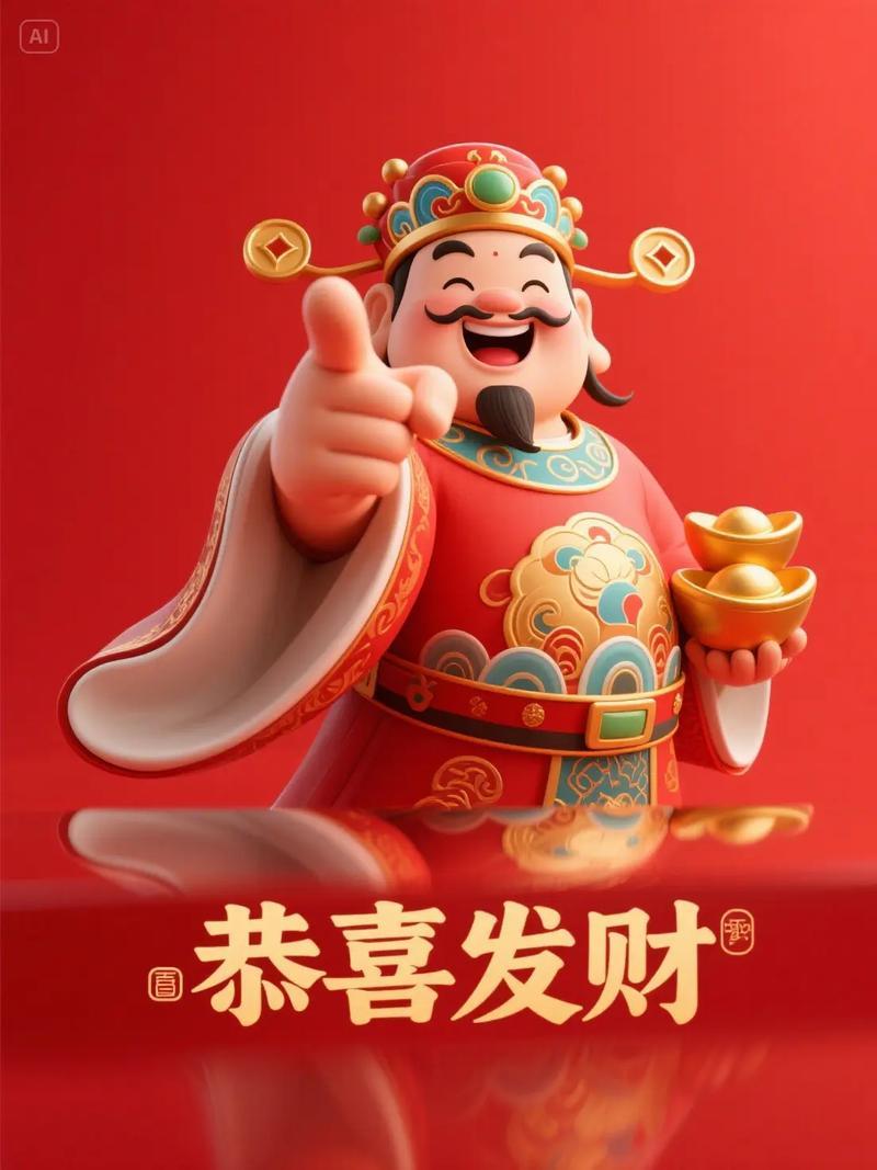 我的创意下联可以是：
1、恭喜发财财到手[碰拳]迎春接福福满堂‌。
2、恭喜发财