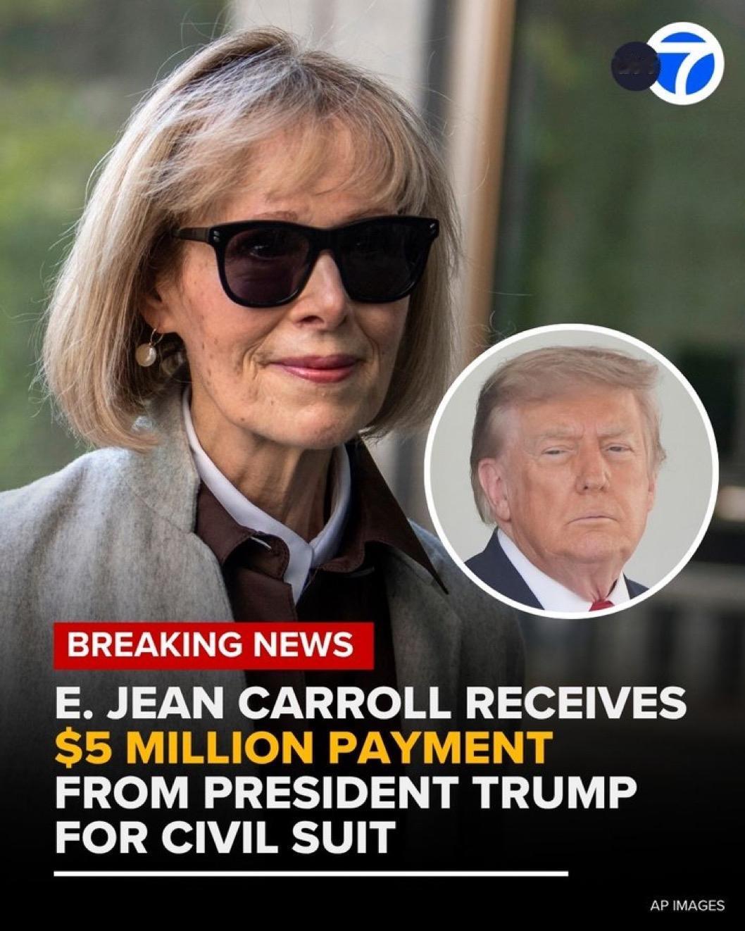 女作家卡罗尔E. Jean Carroll因指控特朗普总统性侵和诽谤而起诉他，她