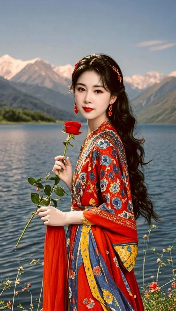 AI湖岸风情写真